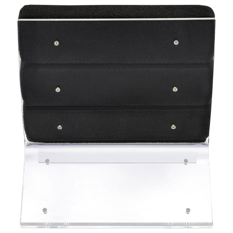Serreta Boucle Upholstered Armless Acrylic Chair Black-zoom-