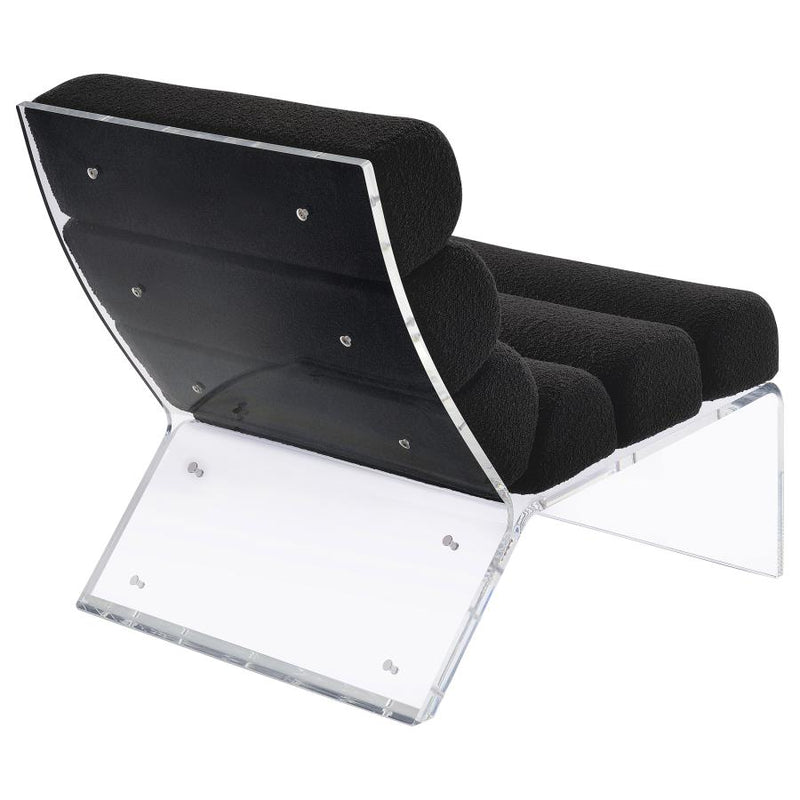 Serreta Boucle Upholstered Armless Acrylic Chair Black-zoom-