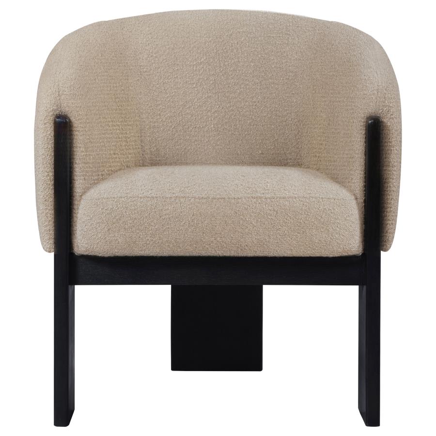 Valdez Boucle Upholstered Barrel Back Accent Chair Beige-zoom-3