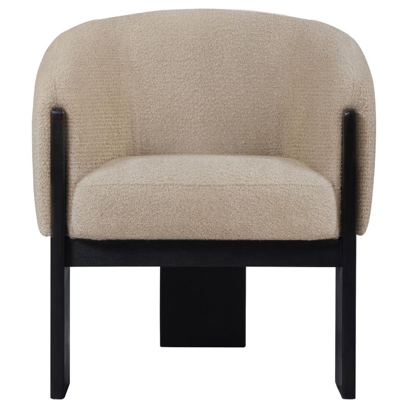 Valdez Boucle Upholstered Barrel Back Accent Chair Beige-zoom-