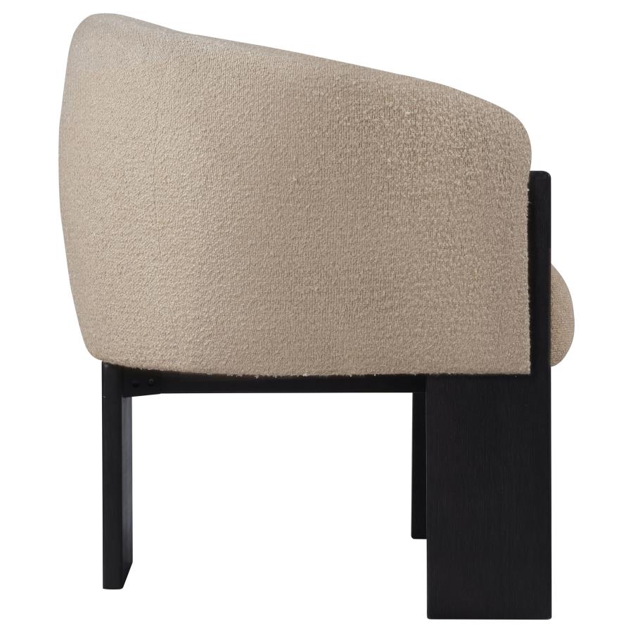 Valdez Boucle Upholstered Barrel Back Accent Chair Beige-9