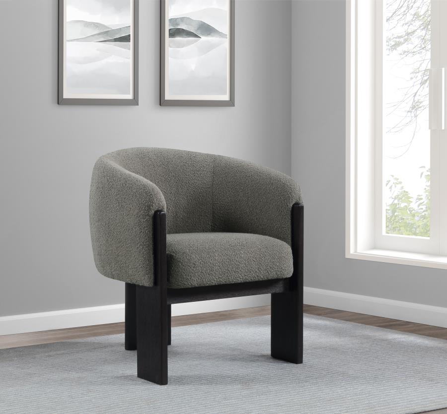 Valdez Boucle Upholstered Barrel Back Accent Chair Brown-zoom-2