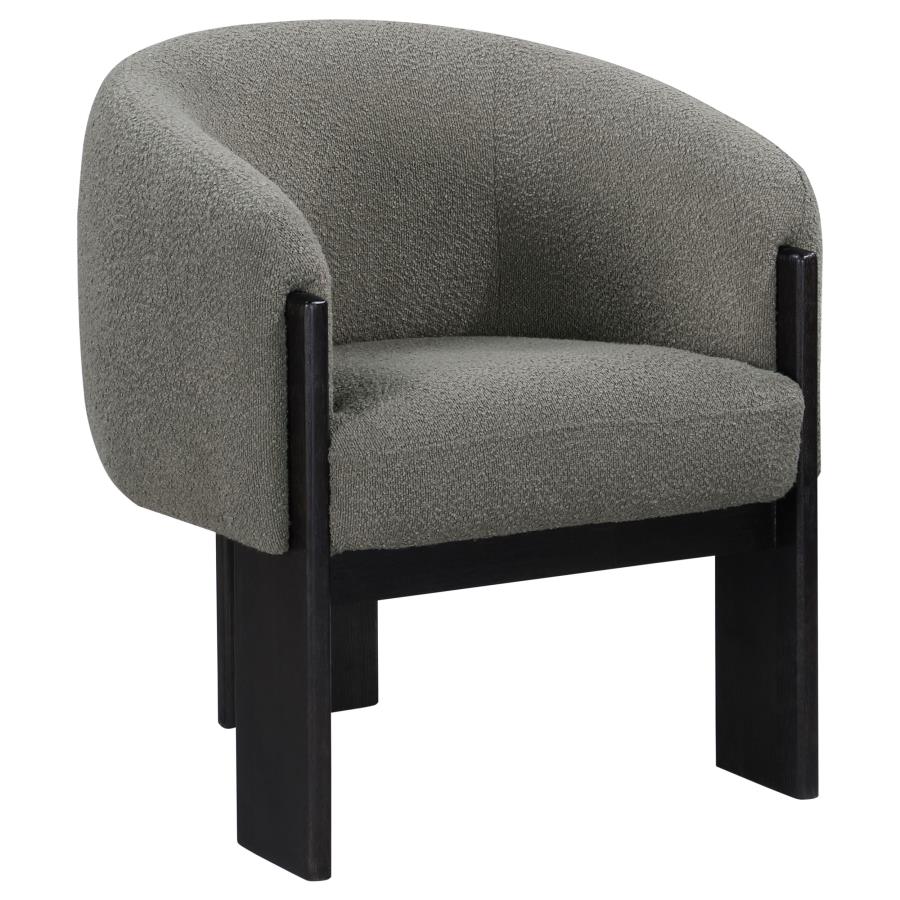 Valdez Boucle Upholstered Barrel Back Accent Chair Brown-zoom-1