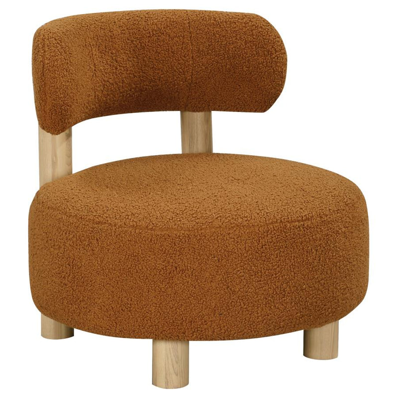 Zonie Boucle Upholstered Barrel Back Accent Chair Orange-zoom-