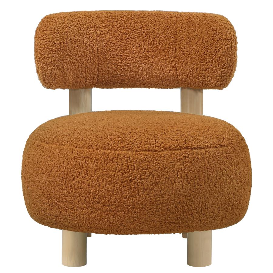 Zonie Boucle Upholstered Barrel Back Accent Chair Orange-3