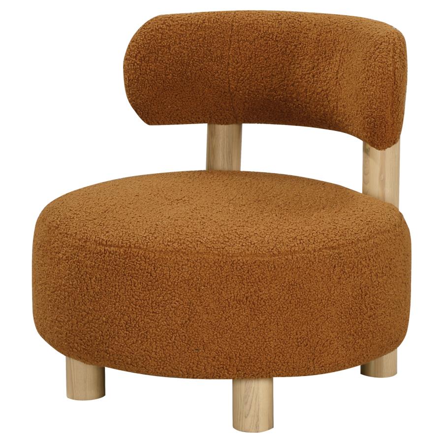Zonie Boucle Upholstered Barrel Back Accent Chair Orange-zoom-4