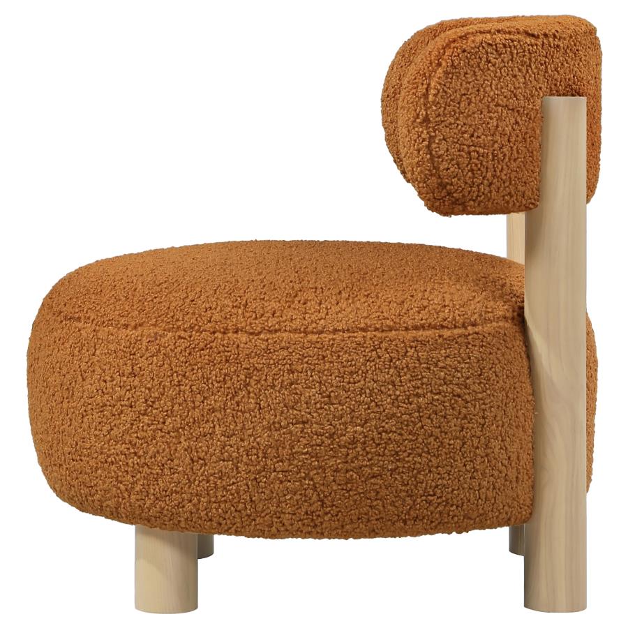 Zonie Boucle Upholstered Barrel Back Accent Chair Orange-5