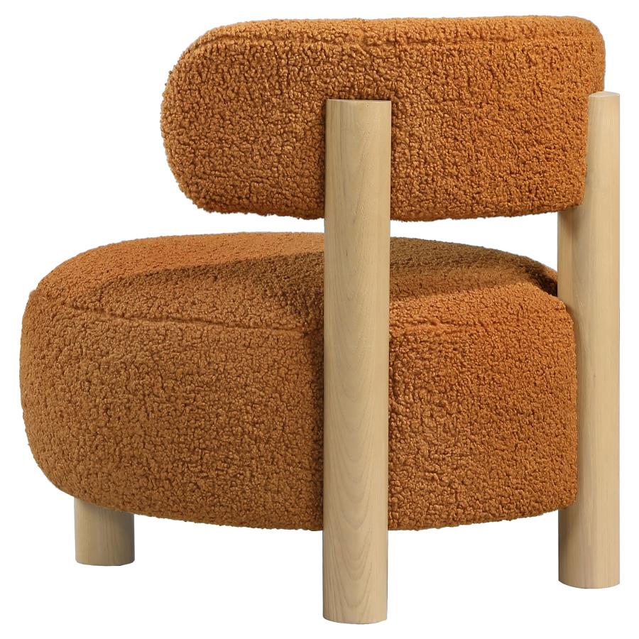 Zonie Boucle Upholstered Barrel Back Accent Chair Orange-6