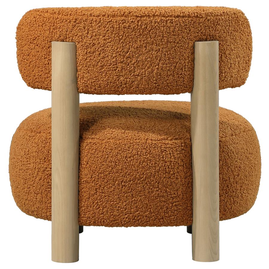 Zonie Boucle Upholstered Barrel Back Accent Chair Orange-7