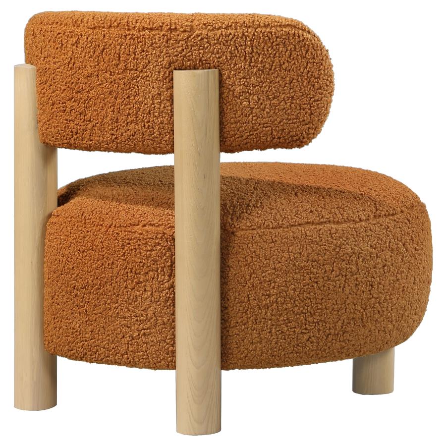 Zonie Boucle Upholstered Barrel Back Accent Chair Orange-zoom-8