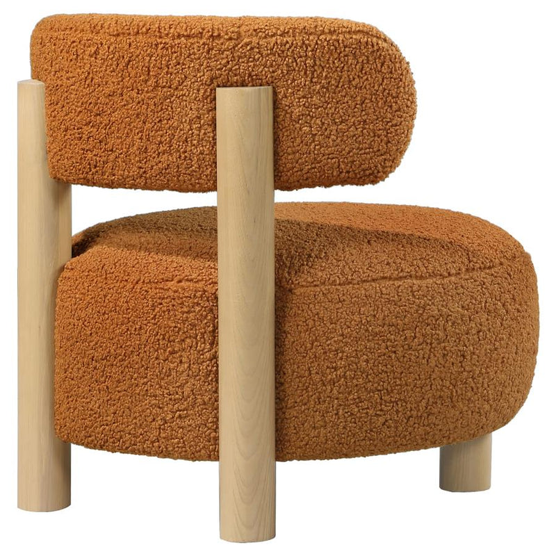 Zonie Boucle Upholstered Barrel Back Accent Chair Orange-zoom-