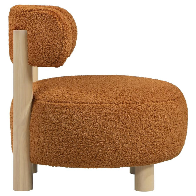 Zonie Boucle Upholstered Barrel Back Accent Chair Orange-zoom-