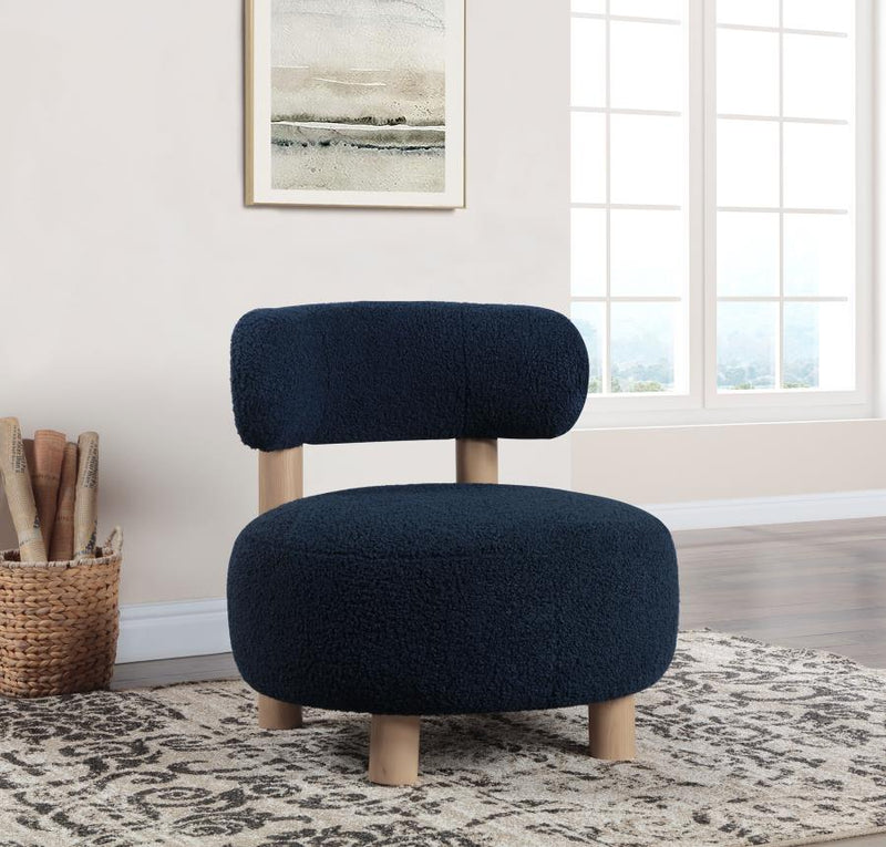 Zonie Boucle Upholstered Barrel Back Accent Chair Blue-zoom-