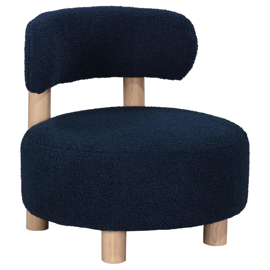 Zonie Boucle Upholstered Barrel Back Accent Chair Blue-1