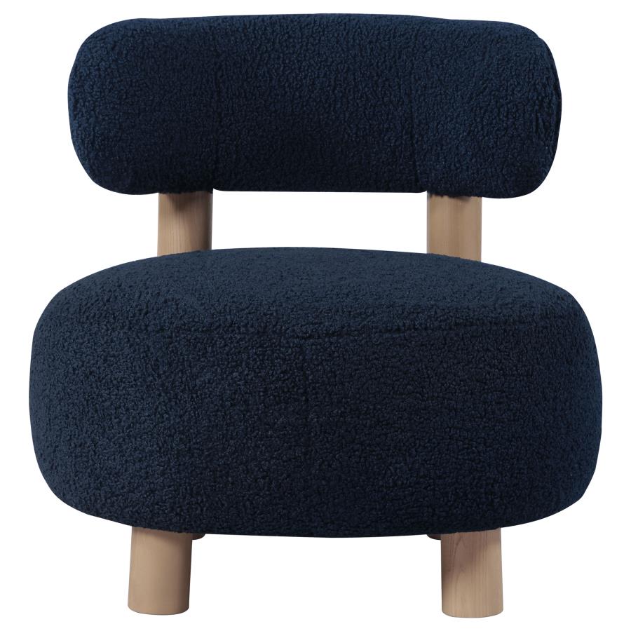 Zonie Boucle Upholstered Barrel Back Accent Chair Blue-3