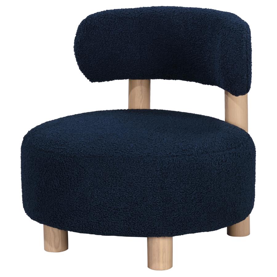 Zonie Boucle Upholstered Barrel Back Accent Chair Blue-4