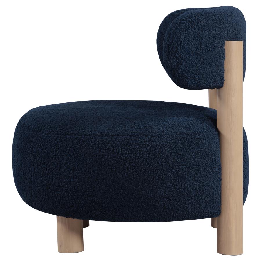 Zonie Boucle Upholstered Barrel Back Accent Chair Blue-zoom-5