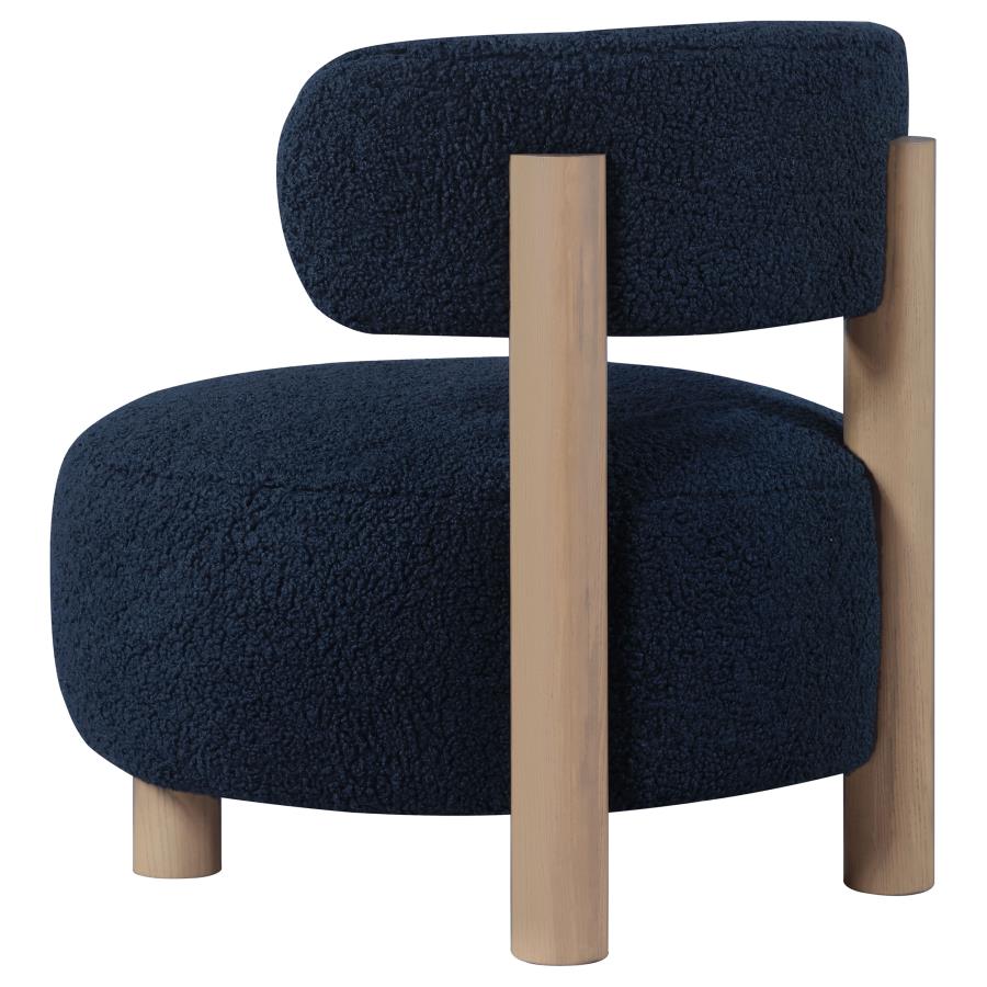 Zonie Boucle Upholstered Barrel Back Accent Chair Blue-zoom-6
