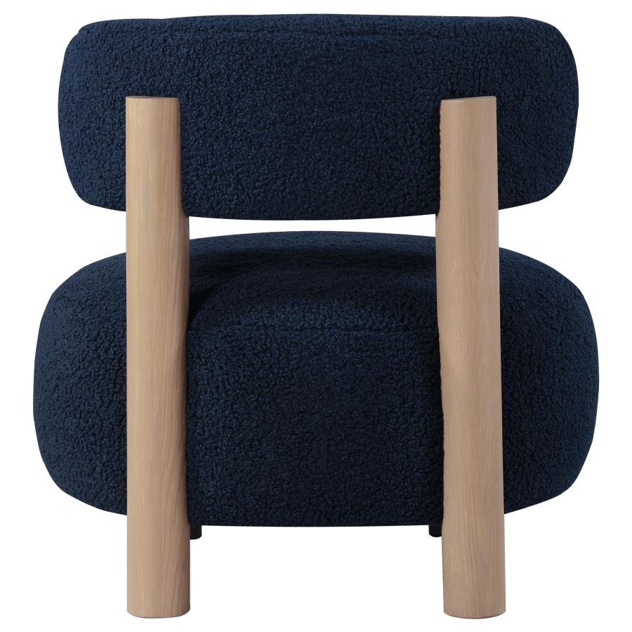 Zonie Boucle Upholstered Barrel Back Accent Chair Blue-zoom-7
