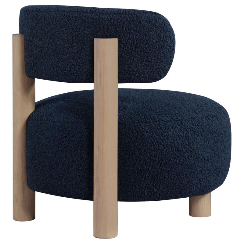 Zonie Boucle Upholstered Barrel Back Accent Chair Blue-zoom-