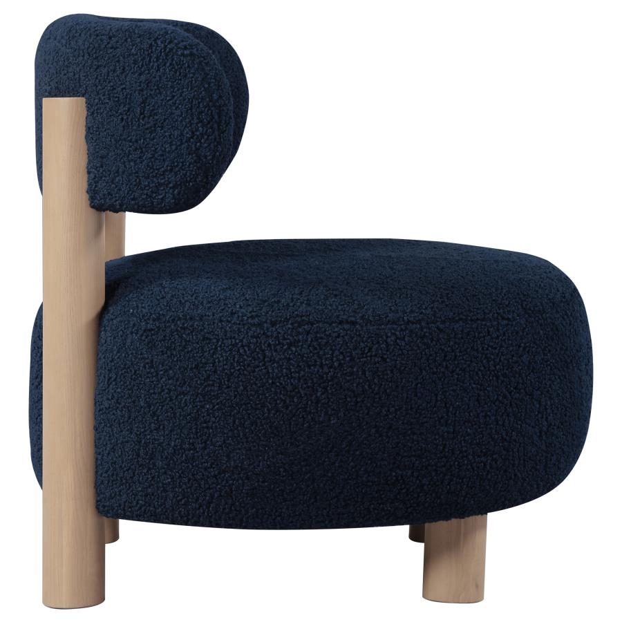 Zonie Boucle Upholstered Barrel Back Accent Chair Blue-zoom-9