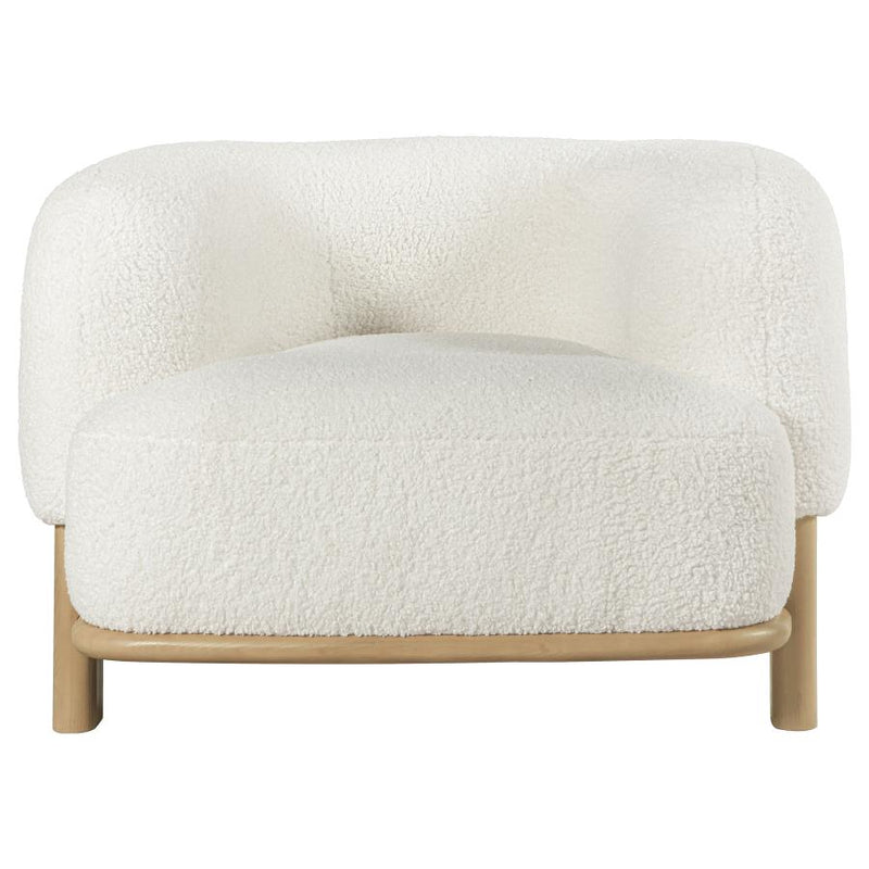 Lawler Upholstered Barrel Back Accent Chair Ivory and Natural-zoom-