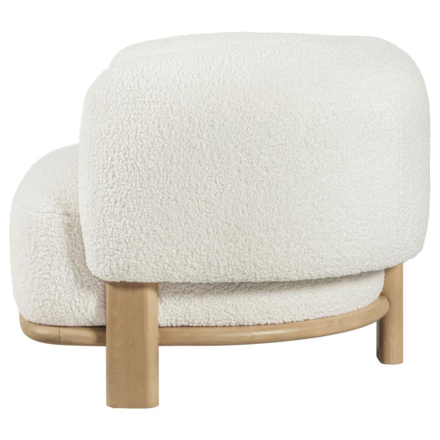 Lawler Upholstered Barrel Back Accent Chair Ivory and Natural-zoom-5