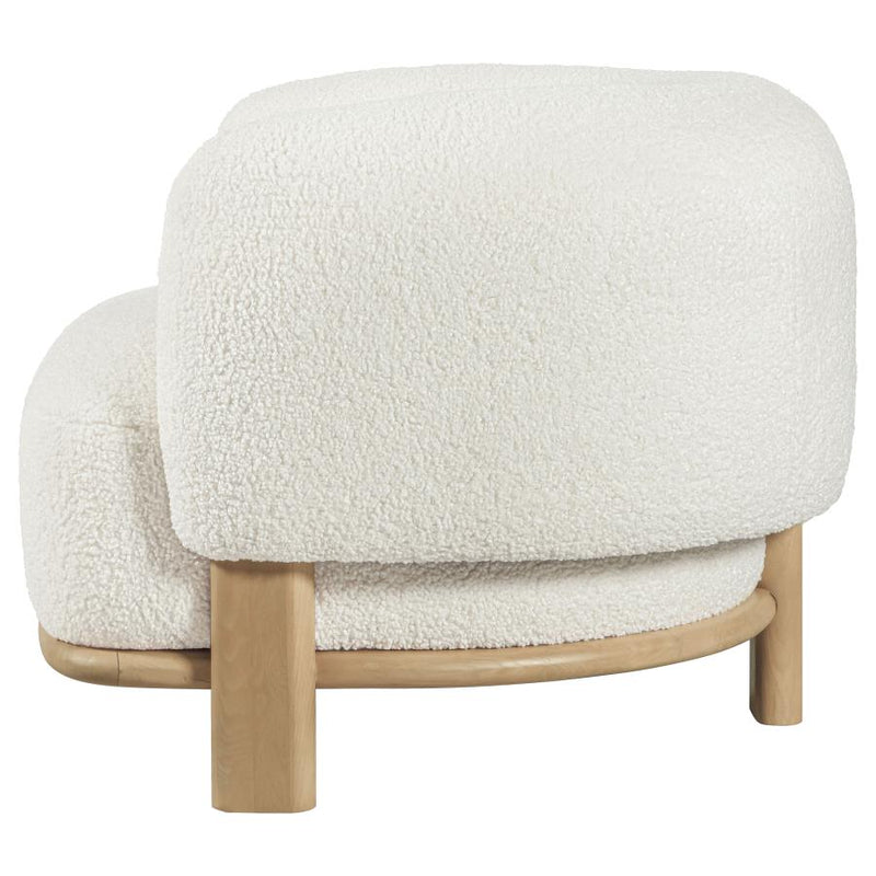 Lawler Upholstered Barrel Back Accent Chair Ivory and Natural-zoom-