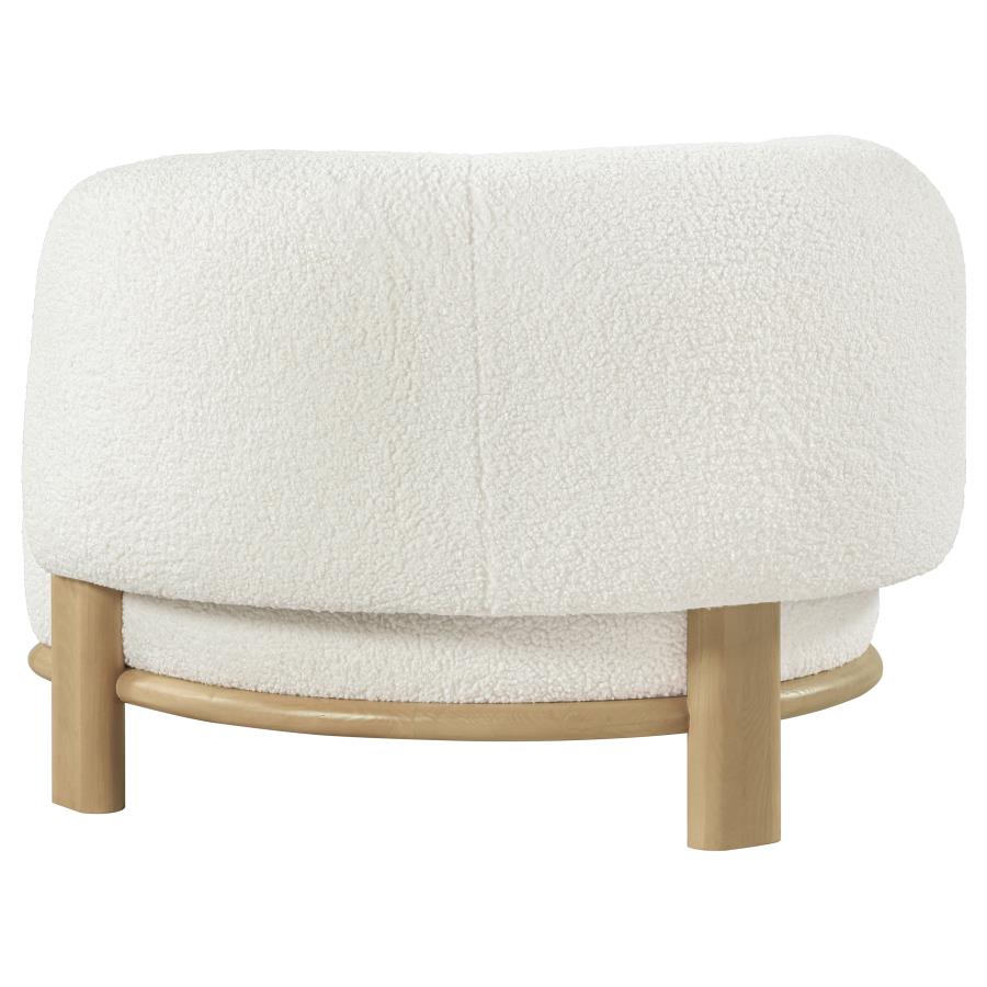 Lawler Upholstered Barrel Back Accent Chair Ivory and Natural-zoom-6