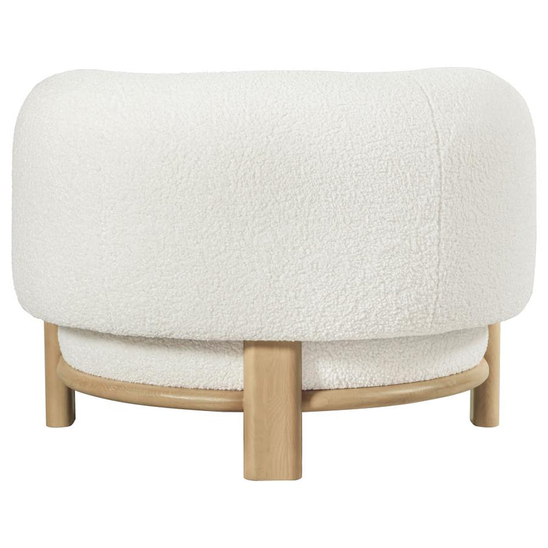 Lawler Upholstered Barrel Back Accent Chair Ivory and Natural-zoom-