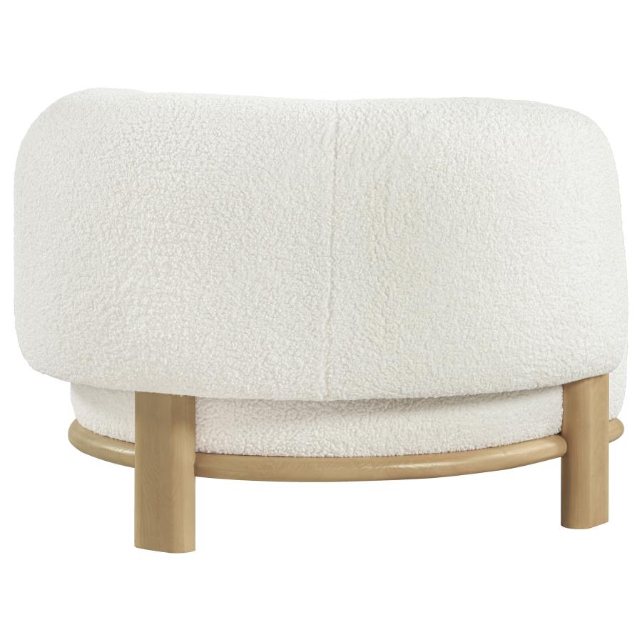 Lawler Upholstered Barrel Back Accent Chair Ivory and Natural-8