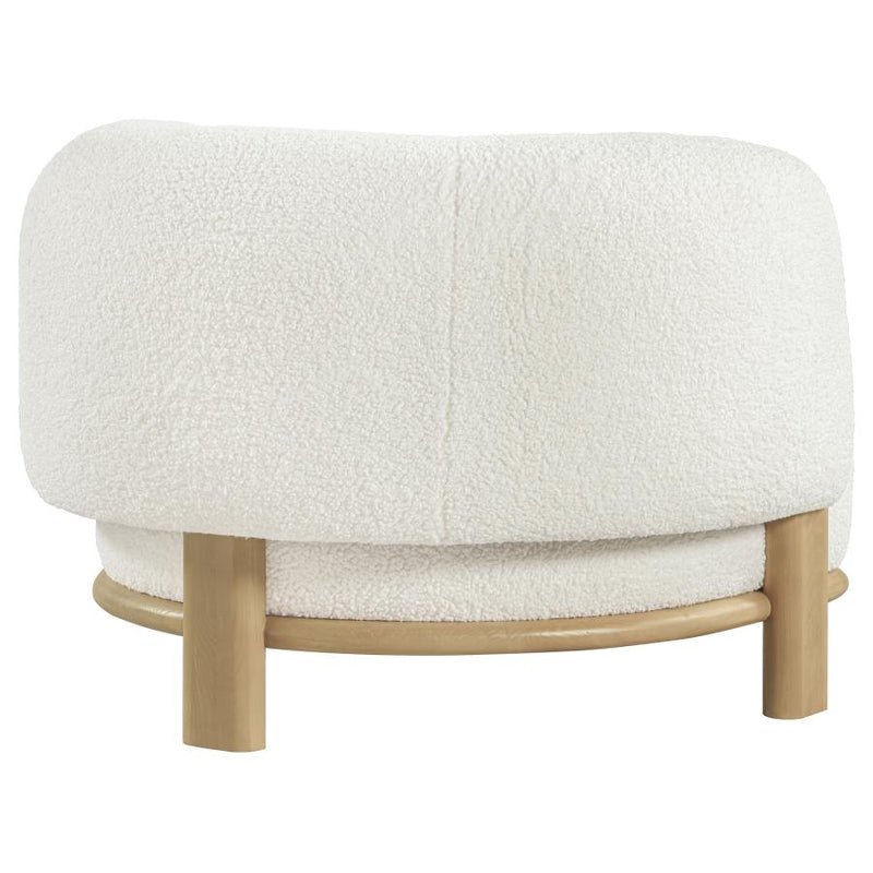 Lawler Upholstered Barrel Back Accent Chair Ivory and Natural-zoom-