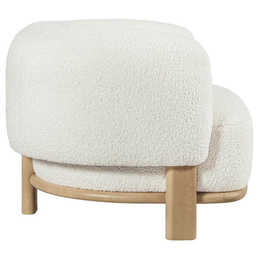 Lawler Upholstered Barrel Back Accent Chair Ivory and Natural-zoom-9