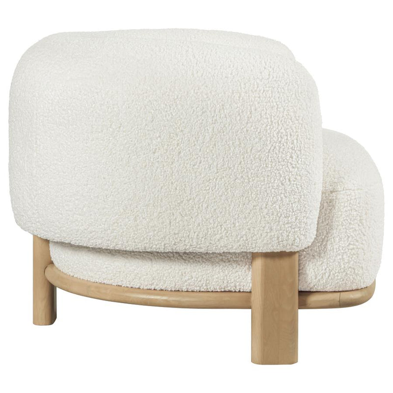 Lawler Upholstered Barrel Back Accent Chair Ivory and Natural-zoom-