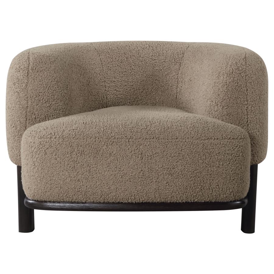 Lawler Upholstered Barrel Back Accent Chair Brown and Black-3