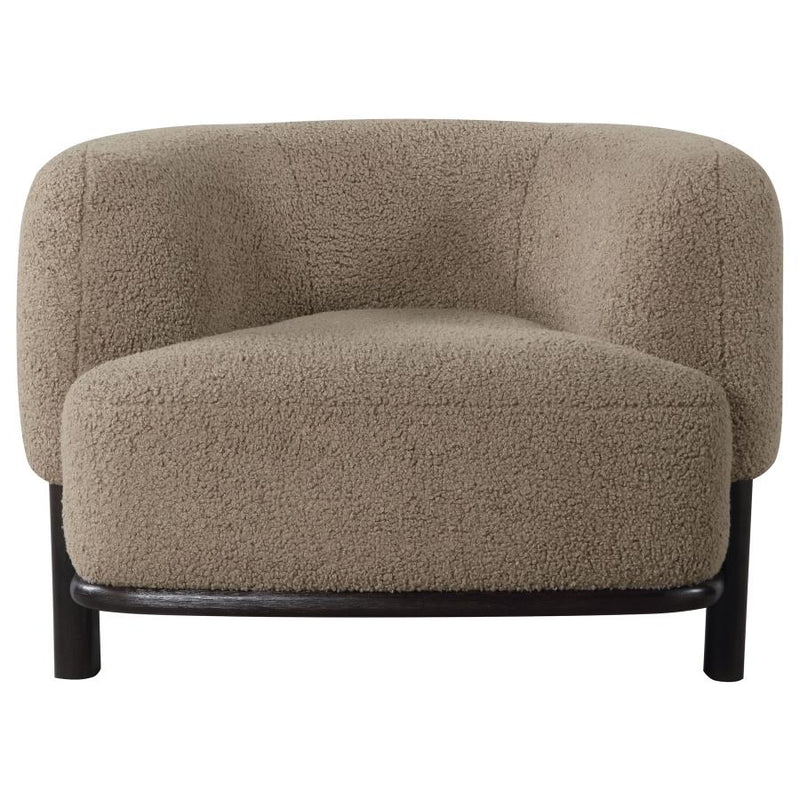 Lawler Upholstered Barrel Back Accent Chair Brown and Black-zoom-