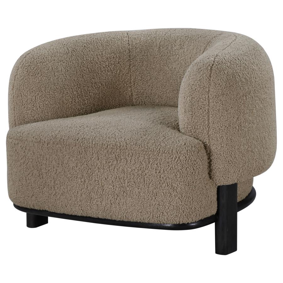 Lawler Upholstered Barrel Back Accent Chair Brown and Black-4