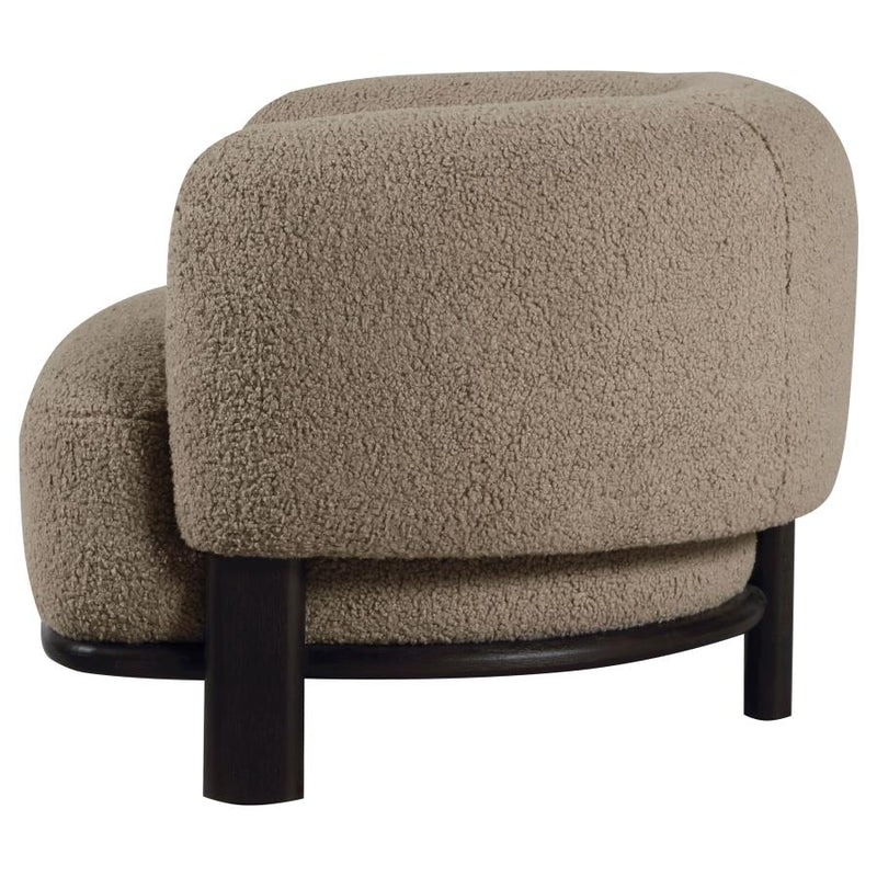Lawler Upholstered Barrel Back Accent Chair Brown and Black-zoom-