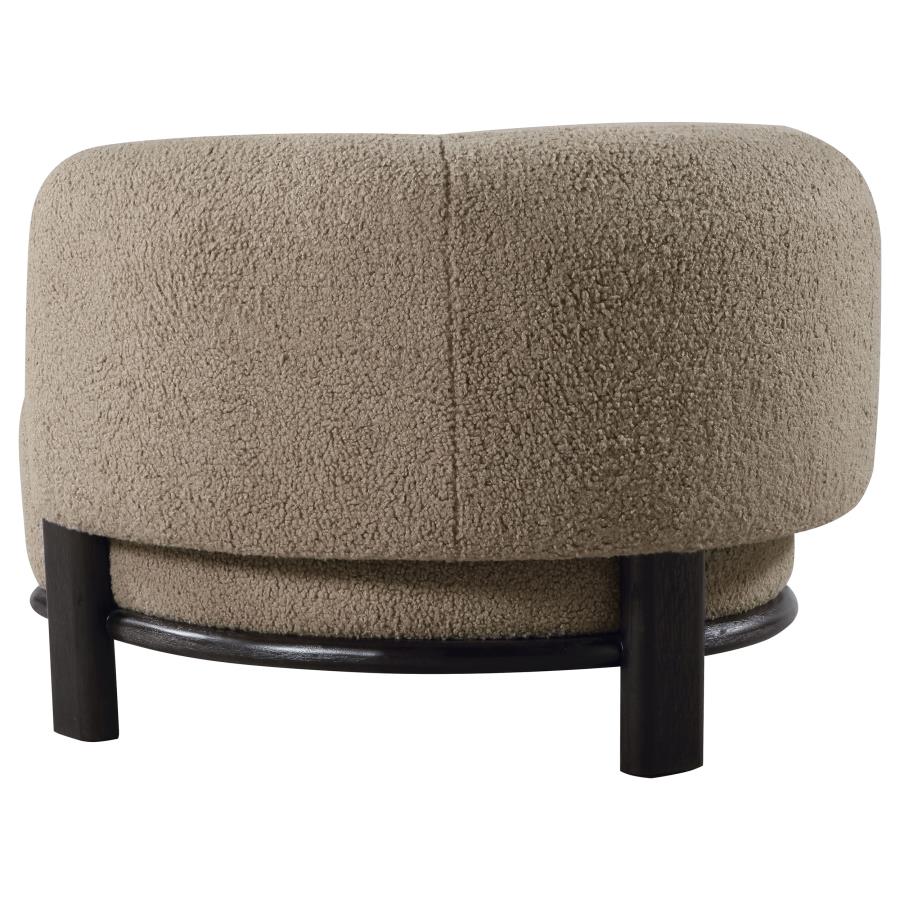 Lawler Upholstered Barrel Back Accent Chair Brown and Black-6