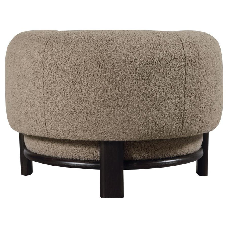 Lawler Upholstered Barrel Back Accent Chair Brown and Black-zoom-