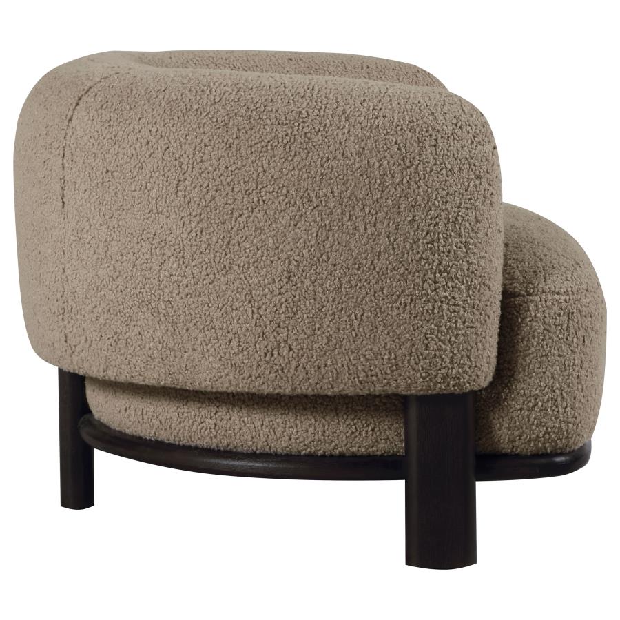 Lawler Upholstered Barrel Back Accent Chair Brown and Black-zoom-9