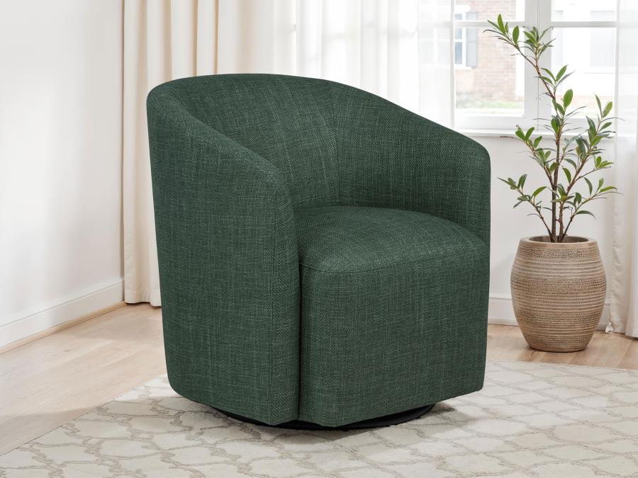 Mossbrook Fabric Upholstered Swivel Accent Chair Green-zoom-2