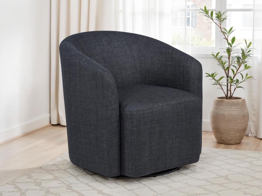 Mossbrook Fabric Upholstered Swivel Accent Chair Anthracite-zoom-2