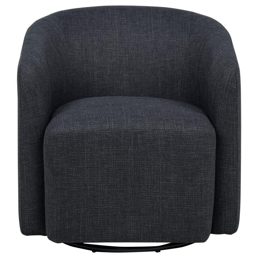 Mossbrook Fabric Upholstered Swivel Accent Chair Anthracite-3