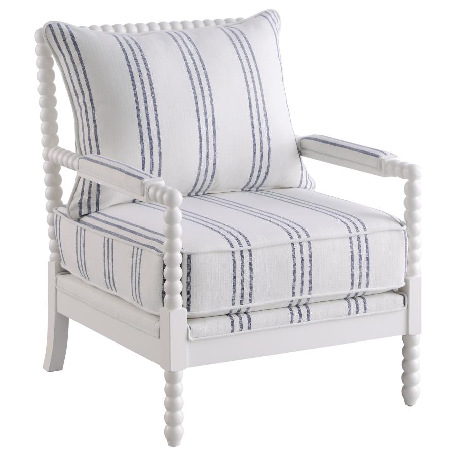 Blanchett Upholstered Bobbin Accent Chair White-zoom-1