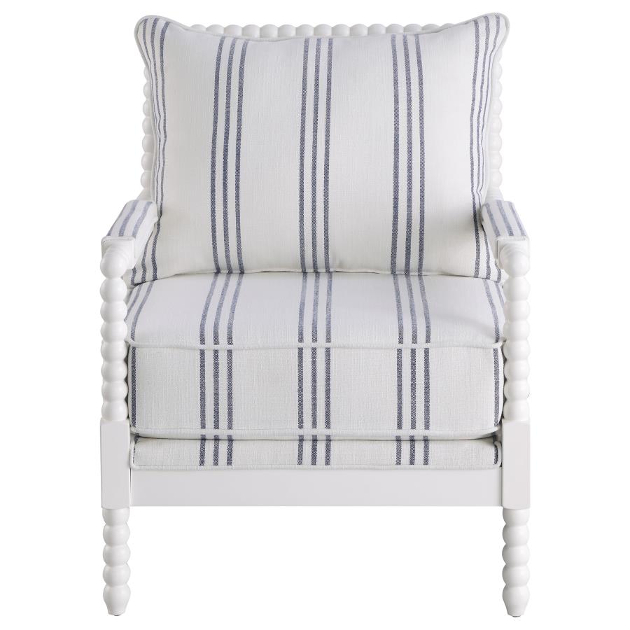 Blanchett Upholstered Bobbin Accent Chair White-zoom-3