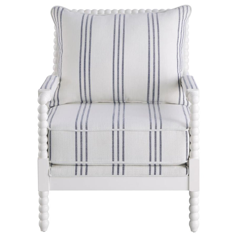 Blanchett Upholstered Bobbin Accent Chair White-zoom-