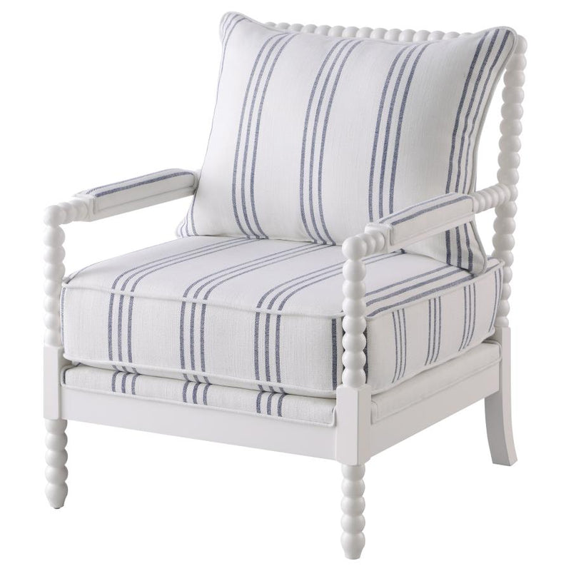 Blanchett Upholstered Bobbin Accent Chair White-zoom-