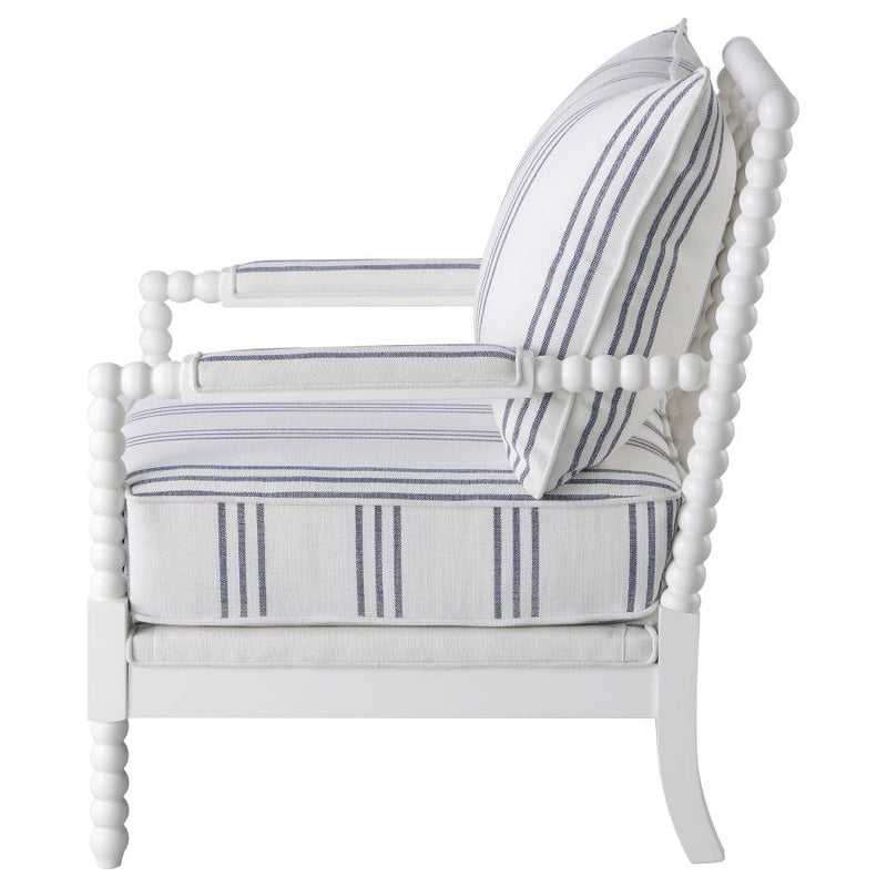 Blanchett Upholstered Bobbin Accent Chair White-zoom-