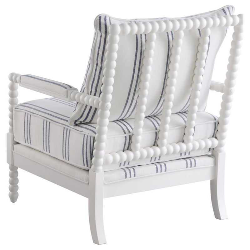 Blanchett Upholstered Bobbin Accent Chair White-zoom-